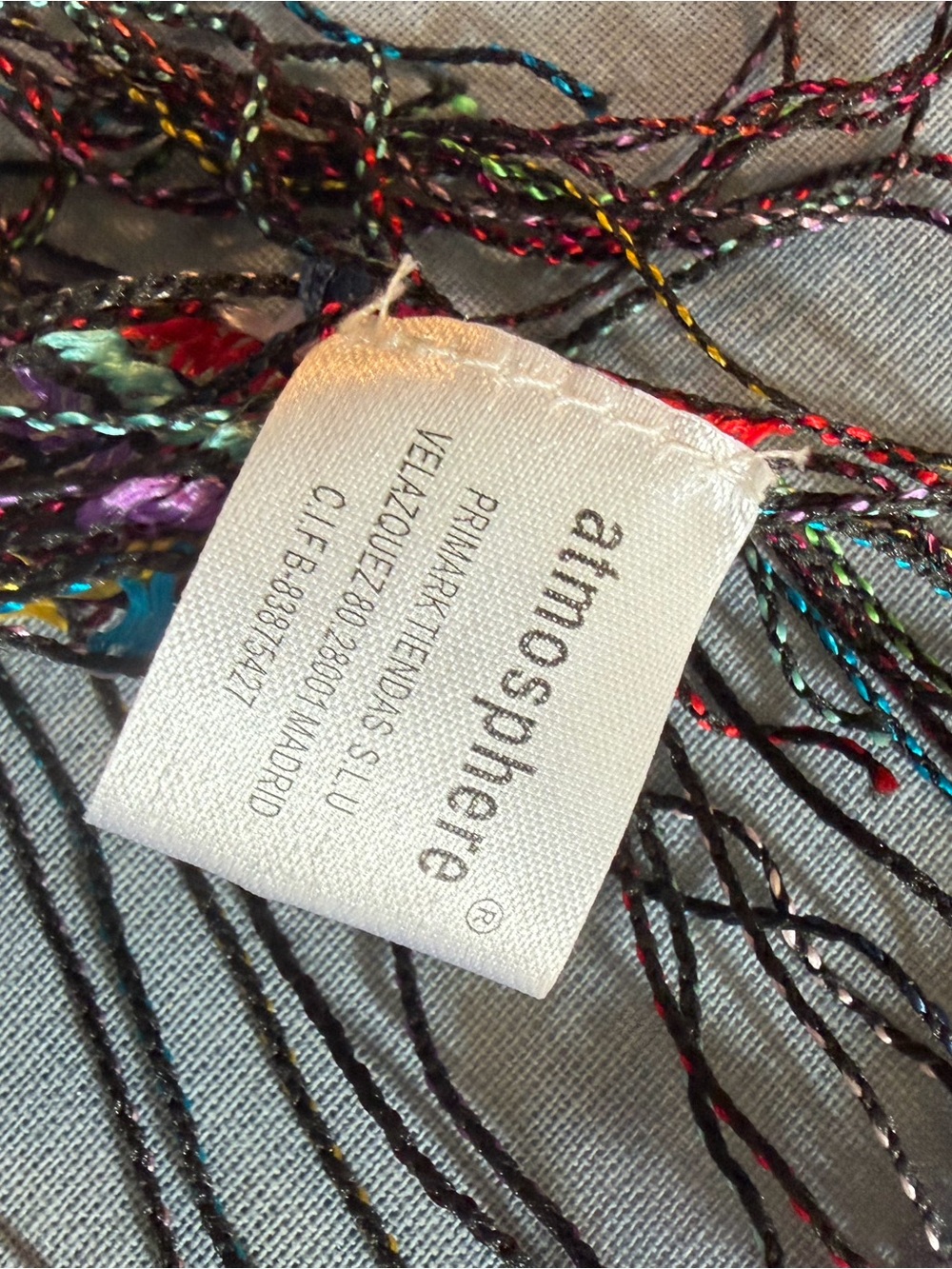 Multicolor Garland Fringe Scarf - Women's Accessory - Picture 5 of 5